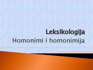 Oblični homonimi