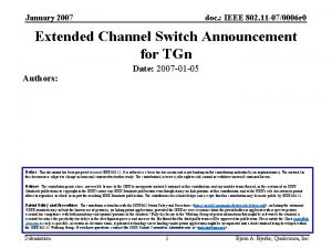 January 2007 doc IEEE 802 11 070006 r