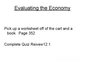 Evaluating the economy worksheet answers