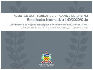 AJUSTES CURRICULARES E PLANOS DE ENSINO Resoluo Normativa