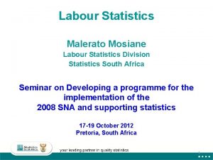 Labour Statistics Malerato Mosiane Labour Statistics Division Statistics