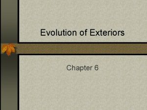 Evolution of Exteriors Chapter 6 Traditional Houses n