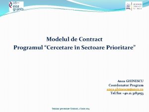 Modelul de Contract Programul Cercetare n Sectoare Prioritare