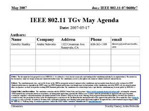 May 2007 doc IEEE 802 11 070600 r