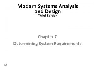 Modern Systems Analysis and Design Third Edition Chapter