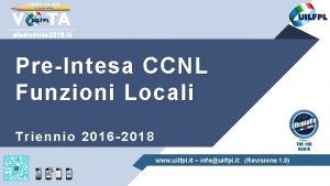 PreIntesa CCNL Funzioni Locali Triennio 2016 2018 www