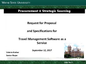 Joint Parking Task Force Update Procurement Strategic Sourcing