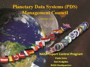 Planetary Data Systems PDS Management Council January 2010