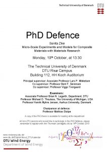 Ph D Defence Sanita Zike MicroScale Experiments and