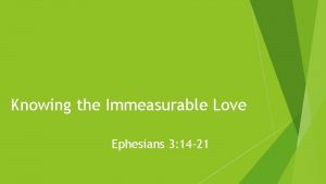 Knowing the Immeasurable Love Ephesians 3 14 21