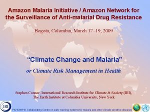 Amazon Malaria Initiative Amazon Network for the Surveillance