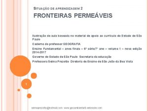 SITUAO DE APRENDIZAGEM 2 FRONTEIRAS PERMEVEIS Ilustrao de