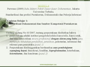 MODUL 6 Purwono 2009 Buku Materi Pokok Dasardasar