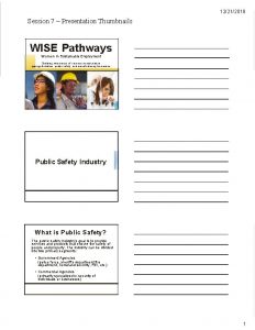 12212018 Session 7 Presentation Thumbnails WISE Pathways Women