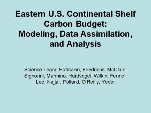 Eastern U S Continental Shelf Carbon Budget Modeling