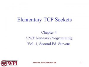 Elementary TCP Sockets Chapter 4 UNIX Network Programming