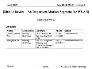 doc IEEE 802 11 yyxxxxr 0 April 2009