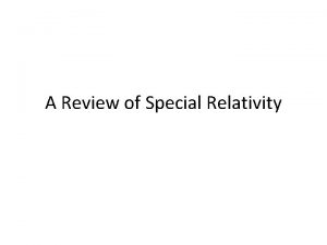 A Review of Special Relativity Galilean Invariance The