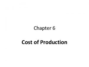 Production cost definition