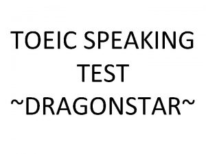 Toeic speaking test sample