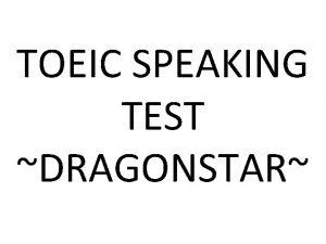 Toeic speaking part 1