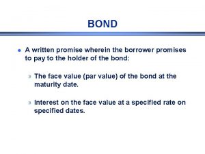 Written promise bond