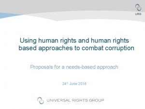 Using human rights and human rights based approaches