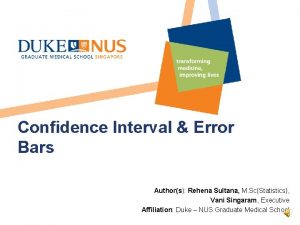 Confidence Interval Error Bars Authors Rehena Sultana M