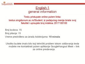 Testus. singidunum.ac.rs/student