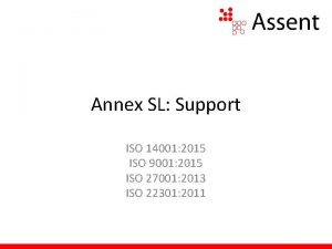 Annex SL Support ISO 14001 2015 ISO 9001