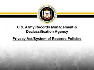 Army privacy office