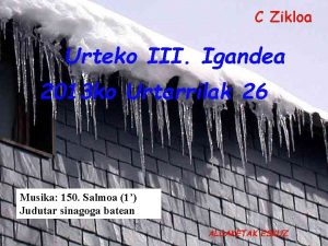 C Zikloa Urteko III Igandea 2013 ko Urtarrilak