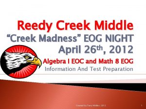 Reedy Creek Middle Creek Madness EOG NIGHT April