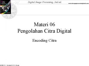 Digital Image Processing 2 nd ed www imageprocessingbook