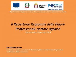 Dipartimento Sviluppo economico Innovazione Istruzione Formazione e Lavoro