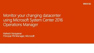 System center operations manager 2016