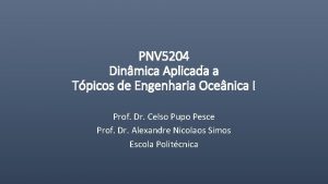 PNV 5204 Dinmica Aplicada a Tpicos de Engenharia