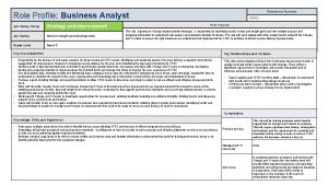 Reference Number Role Profile Business Analyst Job Family