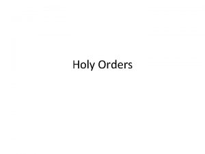 Holy orders tab