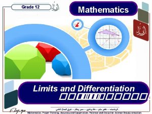 Grade 12 Mathematics Limits and Differentiation Mathematics Proper