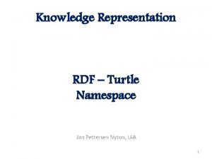 Knowledge Representation RDF Turtle Namespace Jan Pettersen Nytun