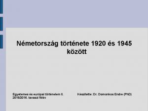 Nmetorszg trtnete 1920 s 1945 kztt Egyetemes s