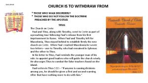 Cards 96 99 CHURCH IS TO WITHDRAW FROM