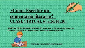 Cmo Escribir un comentario literario CLASE VIRTUAL 6