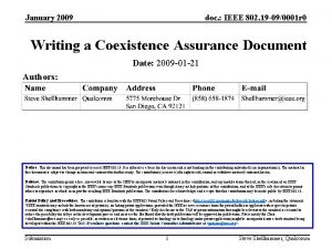 January 2009 doc IEEE 802 19 090001 r