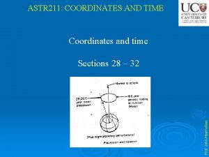 ASTR 211 COORDINATES AND TIME Coordinates and time
