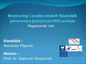 Monitoring i analiza vitalnih fiziolokih parametara primjenom PDA