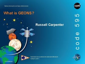 What is GEONS Russell Carpenter NAVIGATION MISSION DESIGN