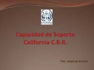 Capacidad de Soporte California C B R Prof