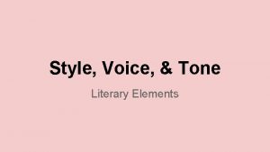 Style in literary elements